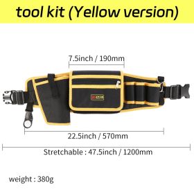 Electrician Tool Kit Special Portable Small Waist Bag Canvas Sturdy And Durable Waist Bag Belt Multi-function Storage And Repair Bag (Option: Yellow)