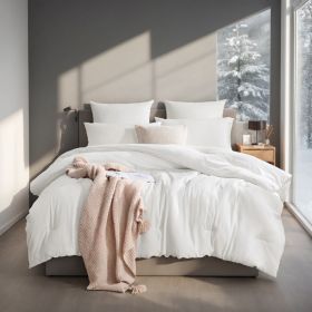 All-Season Oversized Solid Plump Duvet - Premium Durable Comforter With Enhanced Warmth. This Thick Winter Quilt Insert Provides Year-round Comfo (Option: White-Q)