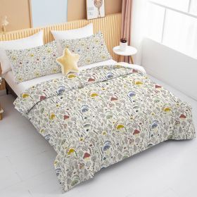 3 Pieces Mushroom Decoration Comforter Set Soft Bedding Set For Home Bedroom Decor Twin Full Queen King Size (Option: Twin-Multicolor)