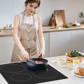 Built-in Electric Cooktop Radiant Ceramic Cooktop 4 Burners 23.2x20.5 Inch (Option: Black)