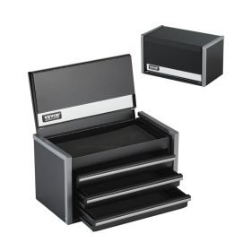 Tool Box 8.6-inch Portable Metal Tool Box With 3 Drawers Tool Organizer Black (Option: Portable Metal Tool box)