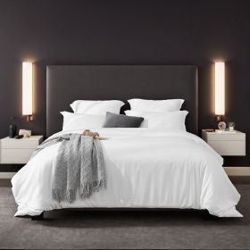 Solid Color Oversized Duvet Cover Set. Available In White And Pink.  Premium Microfiber Fabric With Hotel-grade Minimalist Design. Versatile For (Option: White-Q)